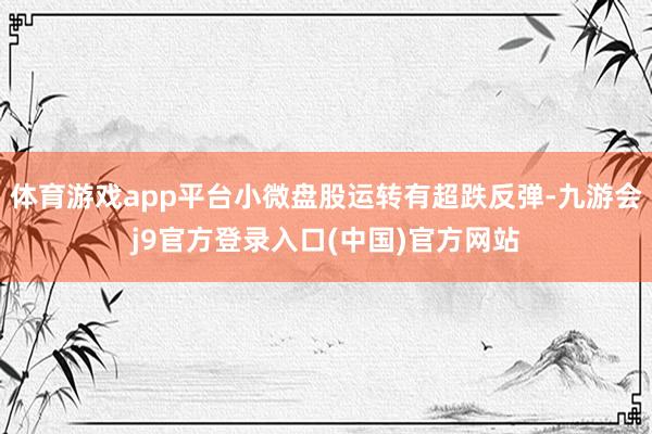 体育游戏app平台小微盘股运转有超跌反弹-九游会j9官方登录入口(中国)官方网站