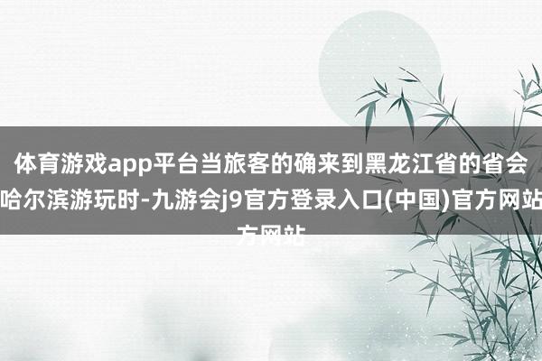 体育游戏app平台当旅客的确来到黑龙江省的省会哈尔滨游玩时-九游会j9官方登录入口(中国)官方网站