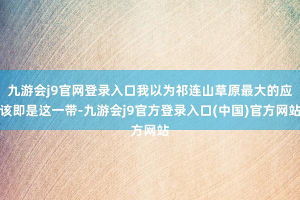 九游会j9官网登录入口我以为祁连山草原最大的应该即是这一带-九游会j9官方登录入口(中国)官方网站