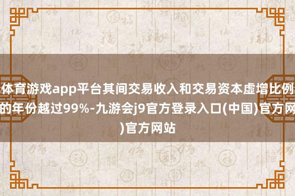 体育游戏app平台其间交易收入和交易资本虚增比例高的年份越过99%-九游会j9官方登录入口(中国)官方网站