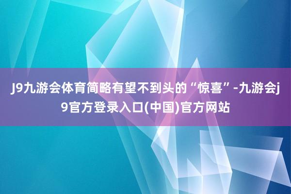 J9九游会体育简略有望不到头的“惊喜”-九游会j9官方登录入口(中国)官方网站