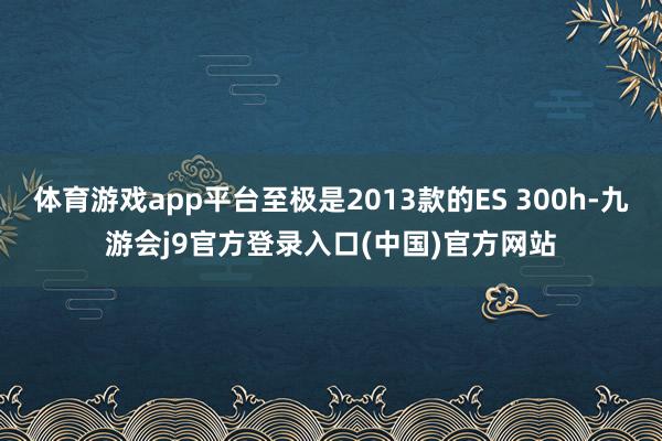 体育游戏app平台至极是2013款的ES 300h-九游会j9官方登录入口(中国)官方网站