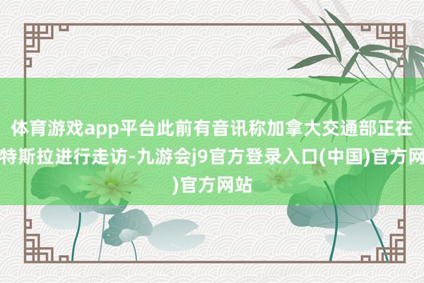 体育游戏app平台此前有音讯称加拿大交通部正在对特斯拉进行走访-九游会j9官方登录入口(中国)官方网站