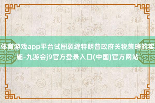 体育游戏app平台试图裂缝特朗普政府关税策略的实施-九游会j9官方登录入口(中国)官方网站