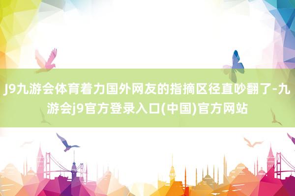 J9九游会体育着力国外网友的指摘区径直吵翻了-九游会j9官方登录入口(中国)官方网站