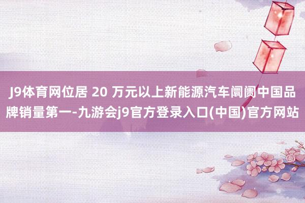 J9体育网位居 20 万元以上新能源汽车阛阓中国品牌销量第一-九游会j9官方登录入口(中国)官方网站