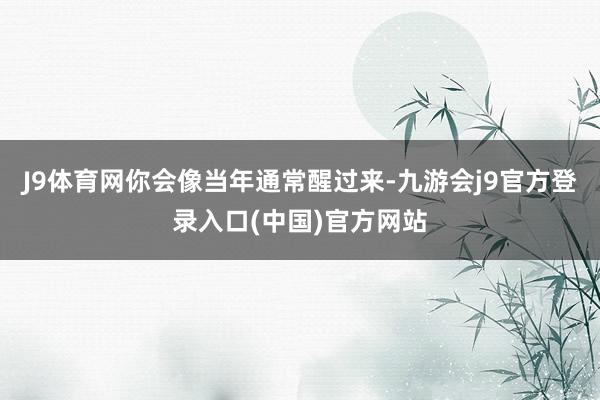 J9体育网你会像当年通常醒过来-九游会j9官方登录入口(中国)官方网站