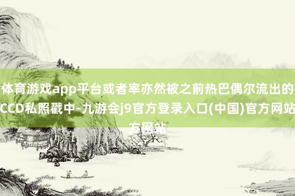 体育游戏app平台或者率亦然被之前热巴偶尔流出的CCD私照戳中-九游会j9官方登录入口(中国)官方网站
