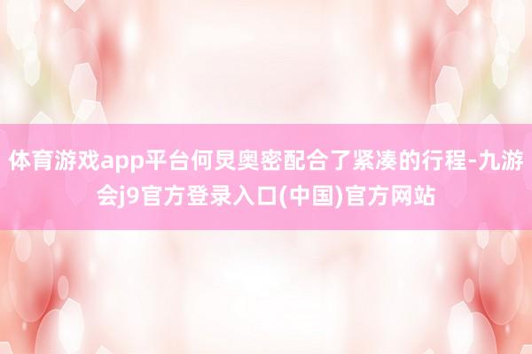 体育游戏app平台何炅奥密配合了紧凑的行程-九游会j9官方登录入口(中国)官方网站