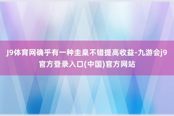 J9体育网确乎有一种圭臬不错提高收益-九游会j9官方登录入口(中国)官方网站