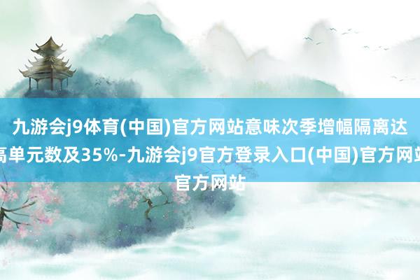 九游会j9体育(中国)官方网站意味次季增幅隔离达高单元数及35%-九游会j9官方登录入口(中国)官方网站