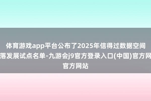 体育游戏app平台公布了2025年信得过数据空间编落发展试点名单-九游会j9官方登录入口(中国)官方网站
