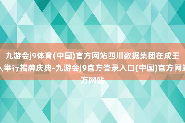 九游会j9体育(中国)官方网站四川数据集团在成王人举行揭牌庆典-九游会j9官方登录入口(中国)官方网站