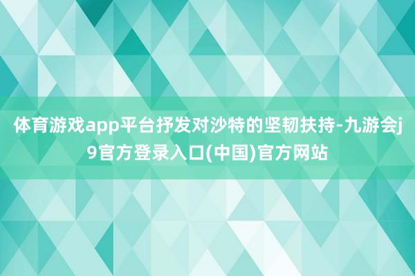 体育游戏app平台抒发对沙特的坚韧扶持-九游会j9官方登录入口(中国)官方网站